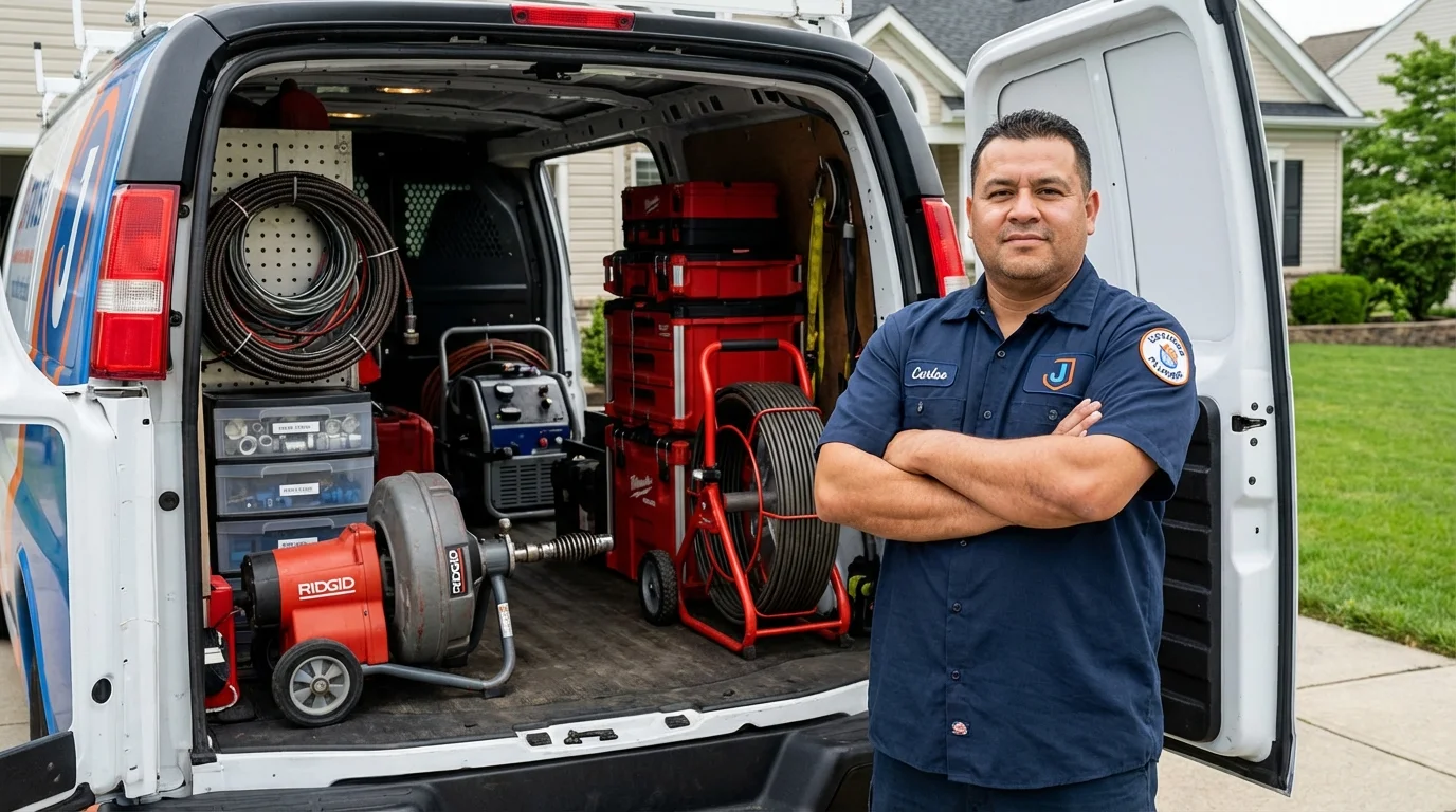 Professional drain cleaning equipment and Johns Plumbing LLC plumber in New Brockton