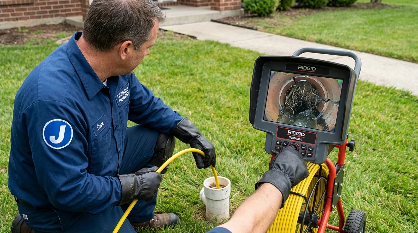 Sewer camera inspection being performed by Johns Plumbing LLC in New Brockton